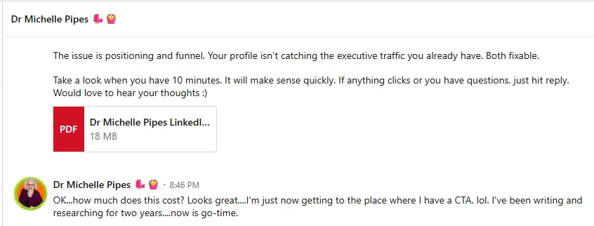 Client Audit DM Reaction