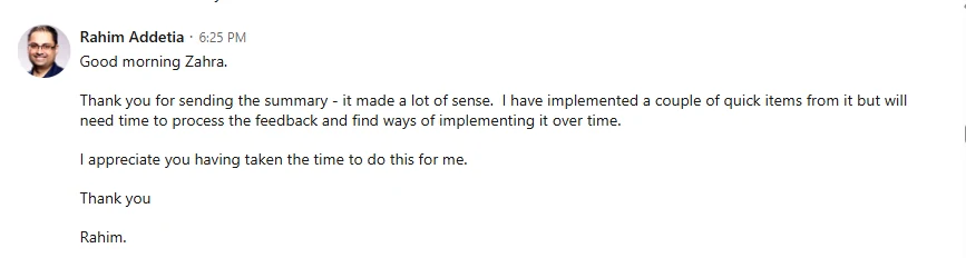 Client Audit DM Reaction