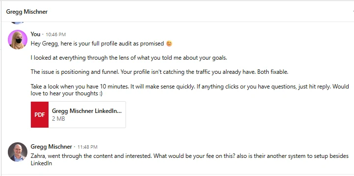 Client Audit DM Reaction