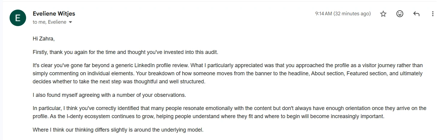 Client Audit DM Reaction