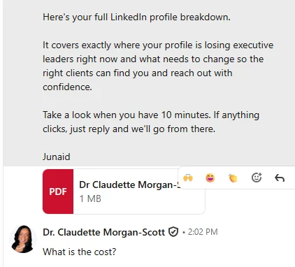 Client Audit DM Reaction