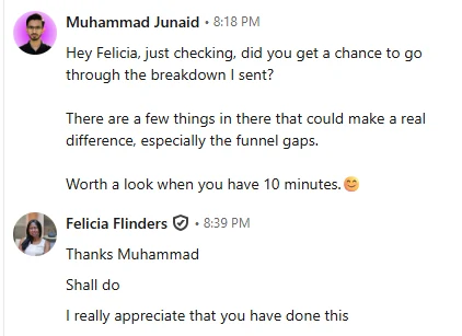Client Audit DM Reaction