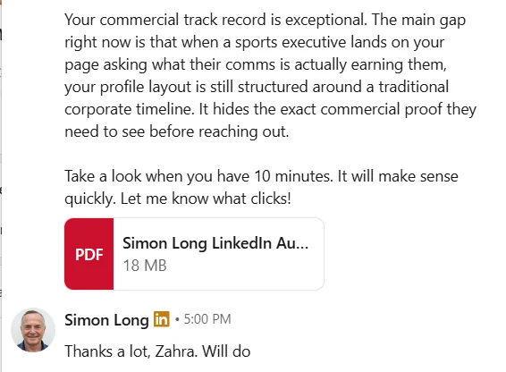 Client Audit DM Reaction