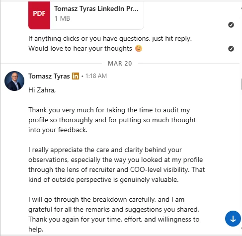 Client Audit DM Reaction