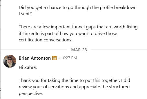 Client Audit DM Reaction